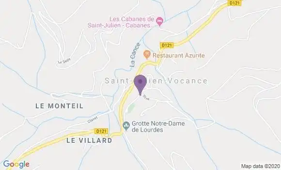 Localisation Saint Julien Vocance Ap - 07690