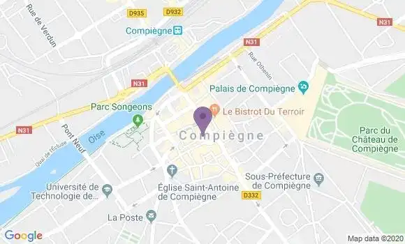 Localisation Compiegne Cour le Roi Bp - 60200