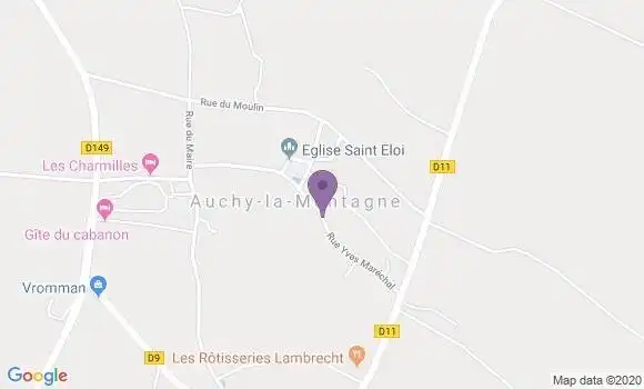 Localisation Auchy la Montagne Ap - 60360
