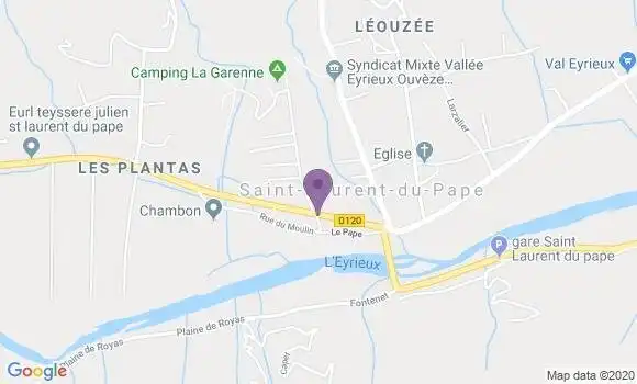 Localisation Saint Laurent du Pape Bp - 07800