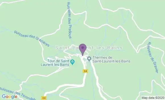Localisation Saint Laurent les Bains Ap - 07590