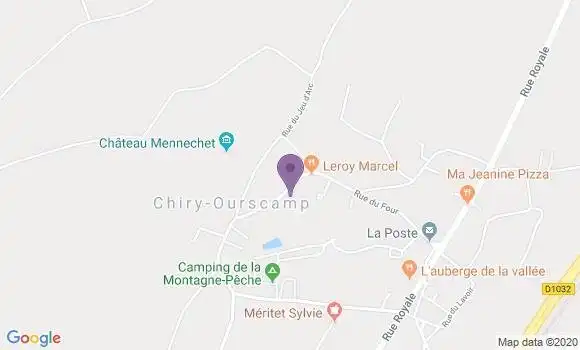 Localisation Chiry Ourscamps Bp - 60138