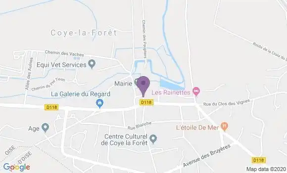 Localisation Coye la Foret Bp - 60580