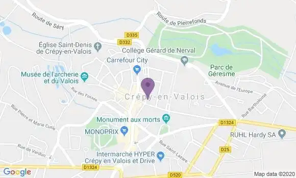 Localisation Crepy En Valois - 60800