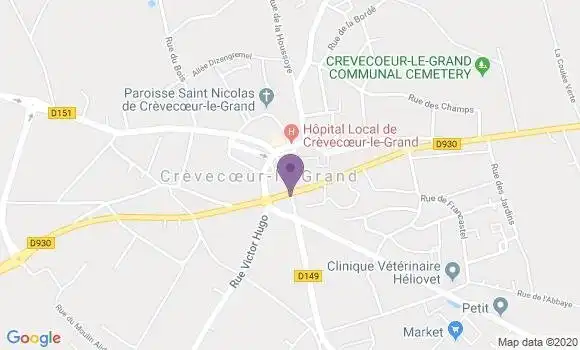 Localisation Crevecoeur le Grand - 60360