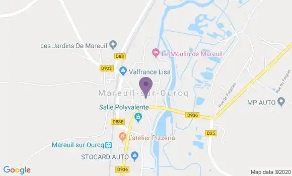 Localisation Mareuil sur Ourcq Bp - 60890