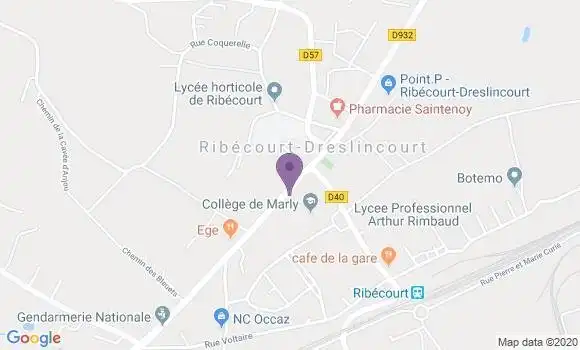 Localisation Ribecourt Dreslincourt - 60170