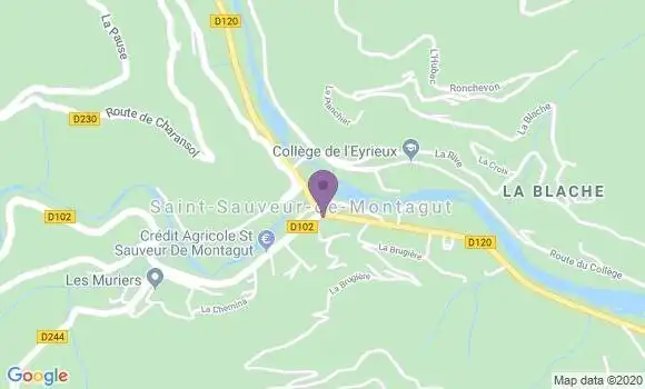 Localisation Saint Sauveur de Montagut - 07190