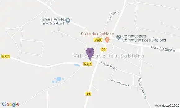 Localisation Villeneuve les Sablons Bp - 60175