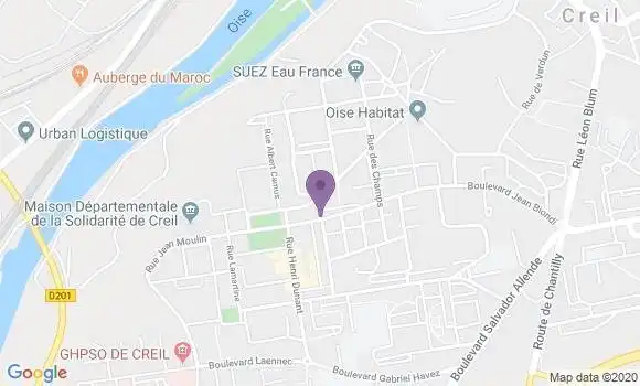 Localisation Creil Plateau - 60100