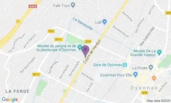 Localisation Oyonnax - 01100