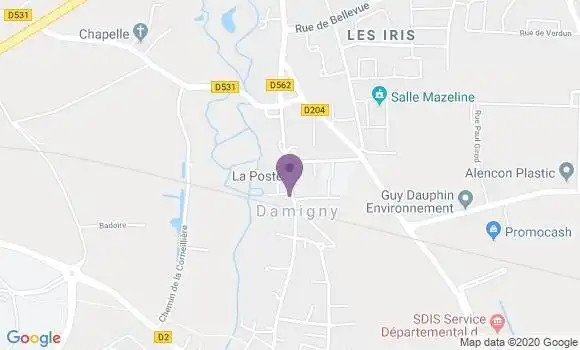Localisation Damigny - 61250