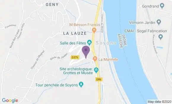 Localisation Soyons Bp - 07130