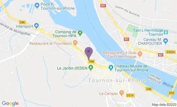 Localisation Tournon sur Rhone - 07300