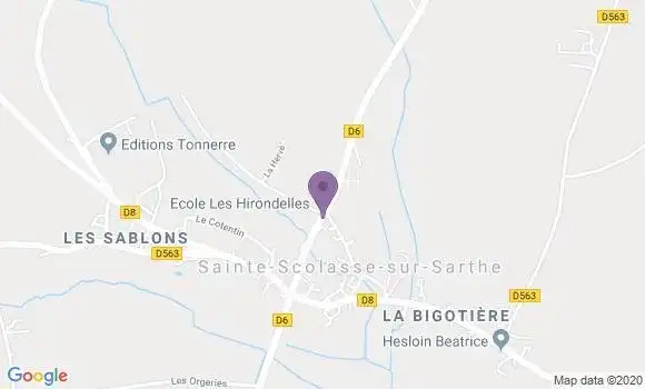 Localisation Sainte Scolasse sur Sarthe Ap - 61170