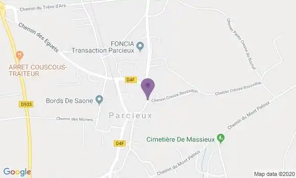 Localisation Parcieux Ap - 01600