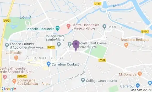 Localisation Aire sur la Lys - 62120