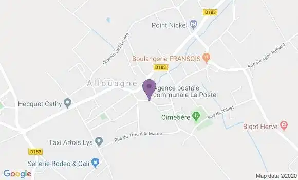 Localisation Allouagne Bp - 62157
