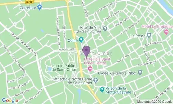 Localisation St Omer Place du Grand Marche Bp - 62500
