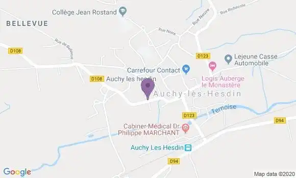 Localisation Auchy les Hesdin Bp - 62770