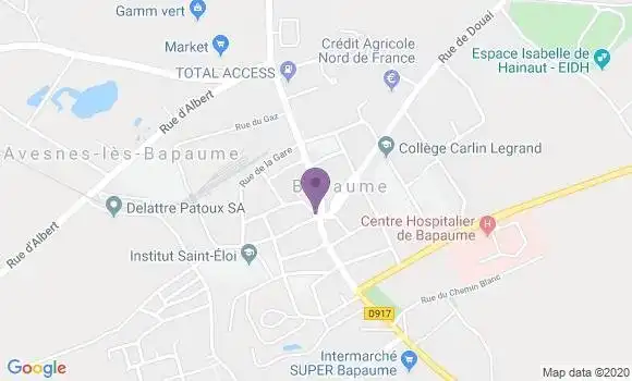 Localisation Bapaume - 62450