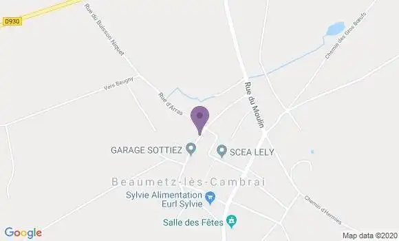 Localisation Beaumetz les Cambrai Bp - 62124
