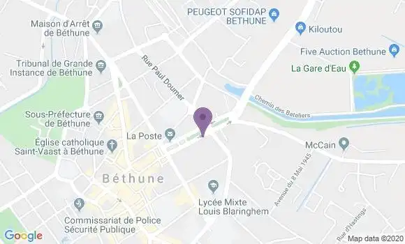Localisation Bethune Principal - 62400