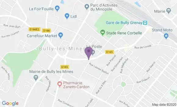 Localisation Bully les Mines - 62160