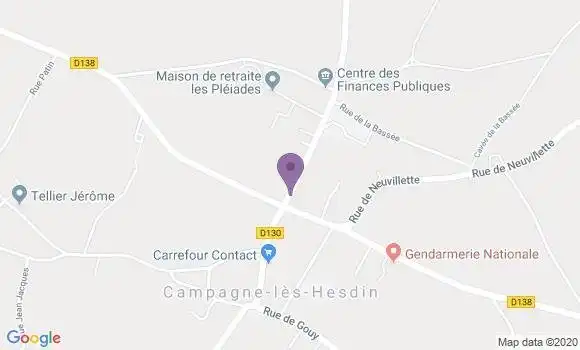 Localisation Campagne les Hesdin Bp - 62870