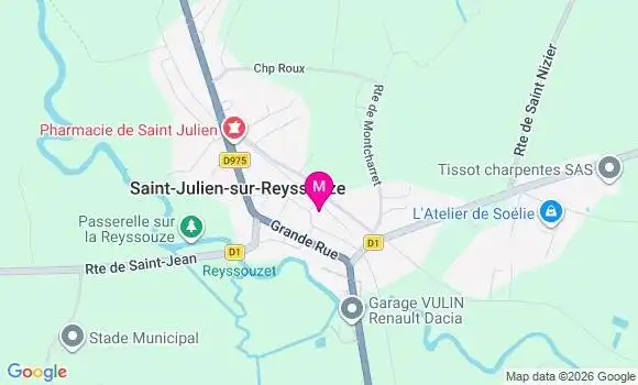 Localisation Saint Julien sur Reyssouze - 01560