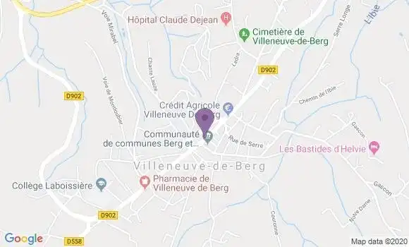 Localisation Villeneuve de Berg - 07170