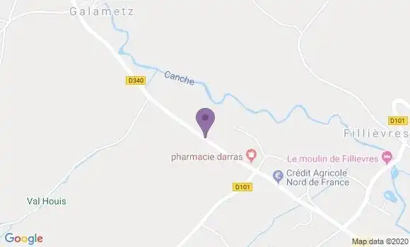 Localisation Fillievres Ap - 62770