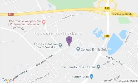 Localisation Fouquieres les Lens Bp - 62740
