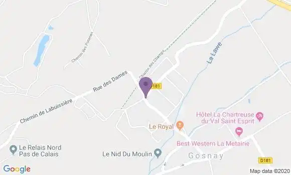 Localisation Gosnay Ap - 62199