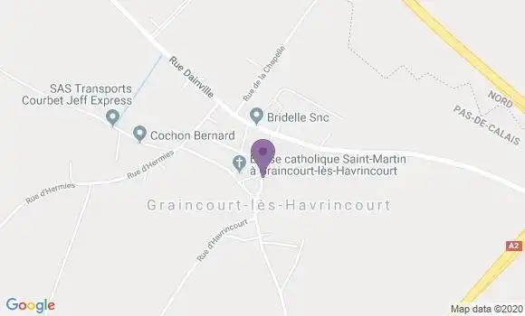 Localisation Graincourt les Havrincourt Bp - 62147