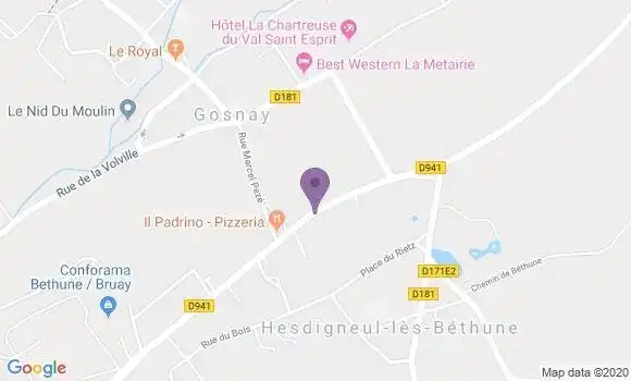 Localisation Hesdigneul les Bethune Bp - 62196