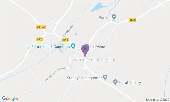 Localisation Inchy En Artois Bp - 62860