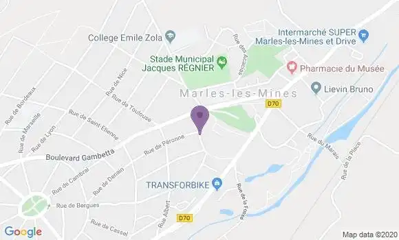 Localisation Marles les Mines Bp - 62540