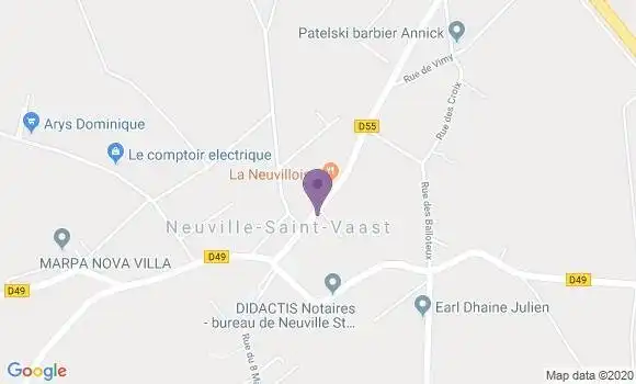 Localisation Neuville Saint Vaast Bp - 62580