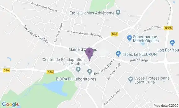 Localisation Oignies - 62590