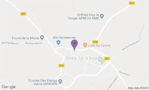 Localisation Oisy le Verger Bp - 62860