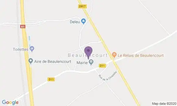 Localisation Beaulencourt Ap - 62450