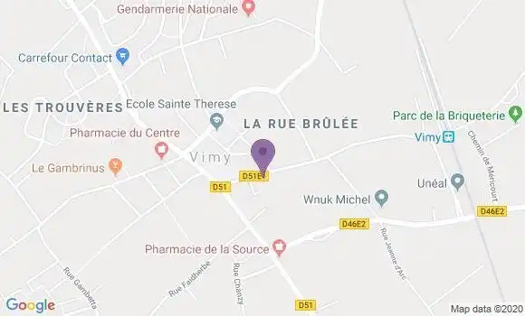 Localisation Vimy - 62580