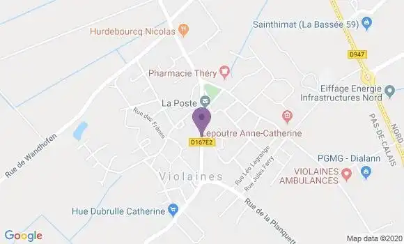 Localisation Violaines Bp - 62138