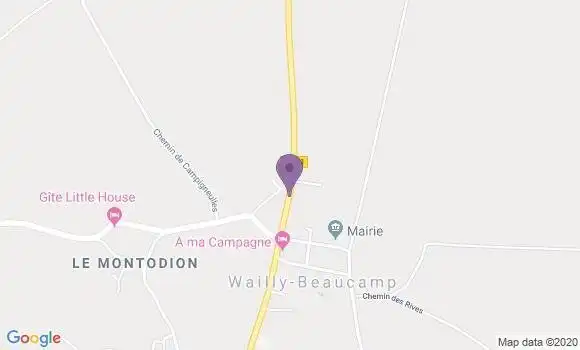 Localisation Wailly Beaucamp Bp - 62170