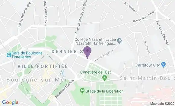 Localisation Boulogne sur Mer Haute Ville Bp - 62200