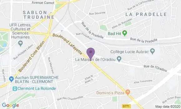 Localisation Clermont Fd Lafayette Bp - 63000