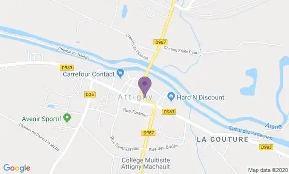 Localisation Attigny Bp - 08130