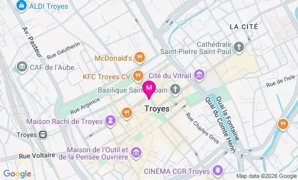 Localisation Troyes Hotel de Ville - 10000