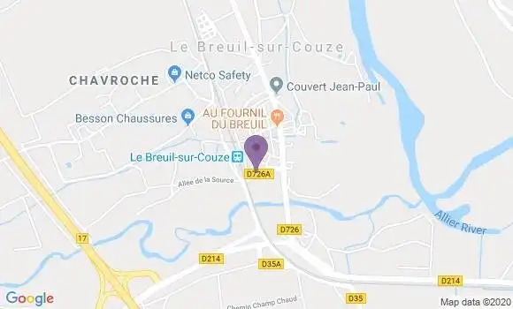 Localisation Le Breuil sur Couze Bp - 63340